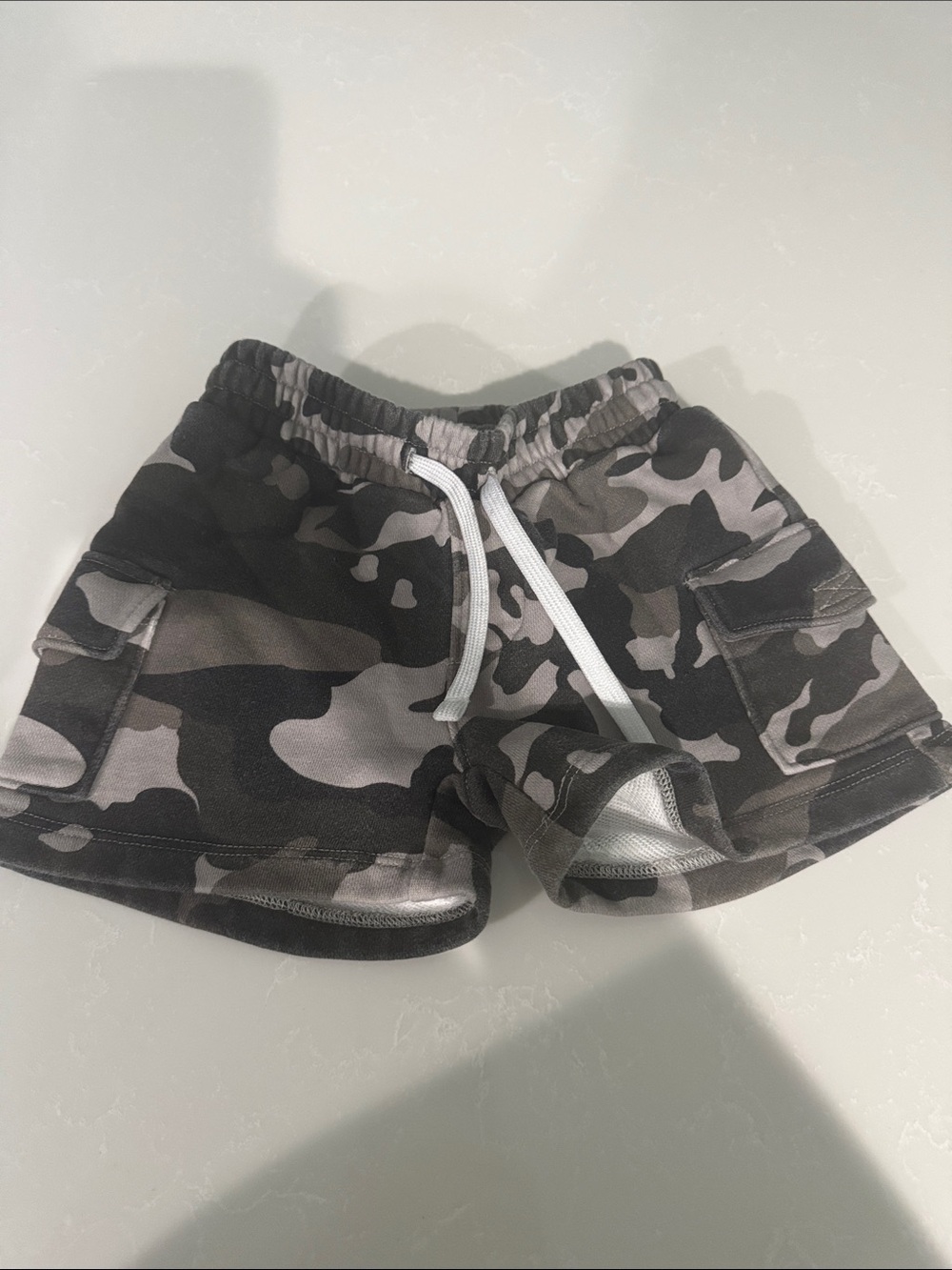 Little Bipsy Black & Gray Camo Drawstring Shorts